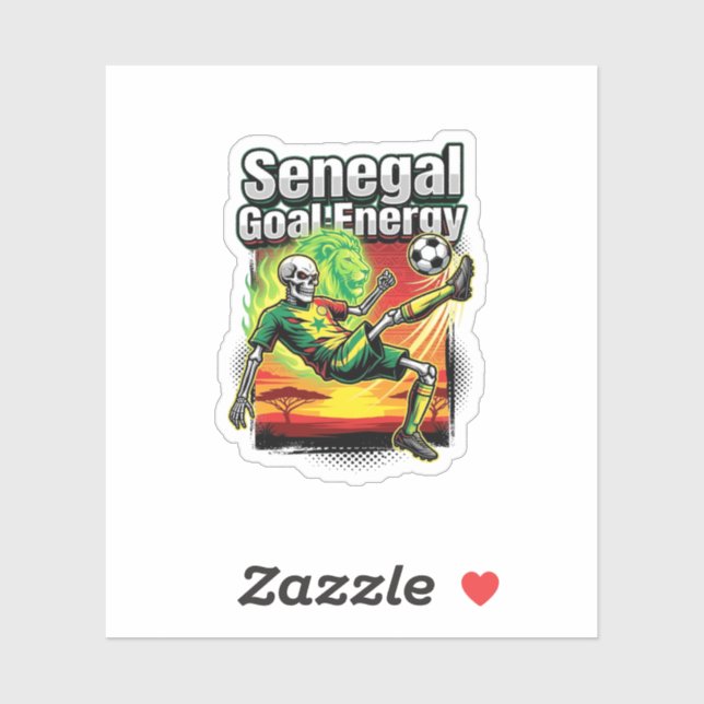 Senegal Goal Energy Skeleton Striker Nations Creat Sticker (Sheet)