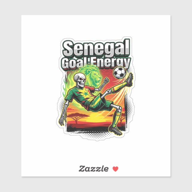 Senegal Goal Energy Skeleton Striker Nations Creat Sticker (Sheet)