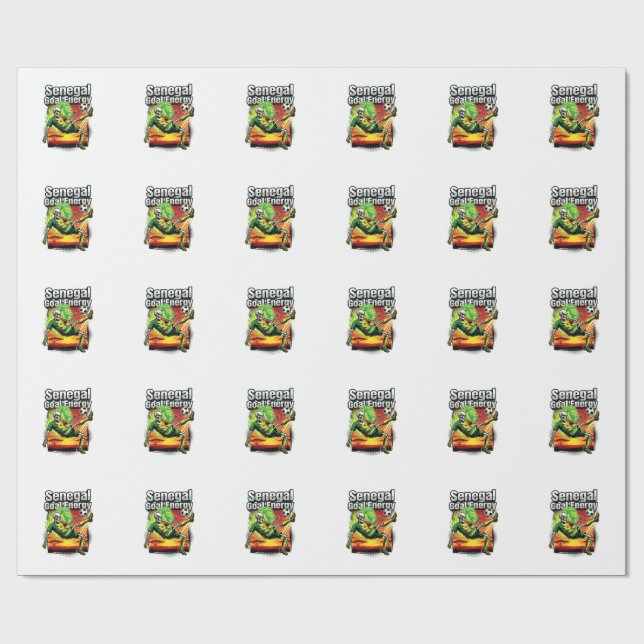 Senegal Goal Energy Skeleton Striker Nations Creat Wrapping Paper (Flat)