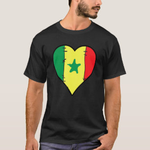 Senegal Heart Senegalese Flag T-Shirt