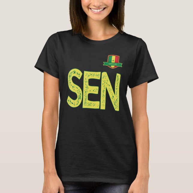 Senegal Human-Flag Group Letter S and E and N Sene T-Shirt (Front)