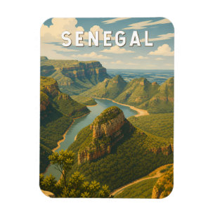 Senegal Illustration Travel Art Vintage Magnet