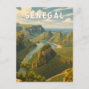 Senegal Illustration Travel Art Vintage Postcard