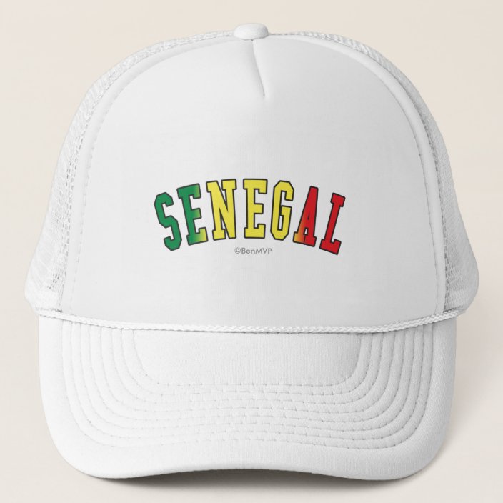 Senegal in National Flag Colors Hat