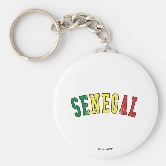 Senegal in National Flag Colors Key Chain