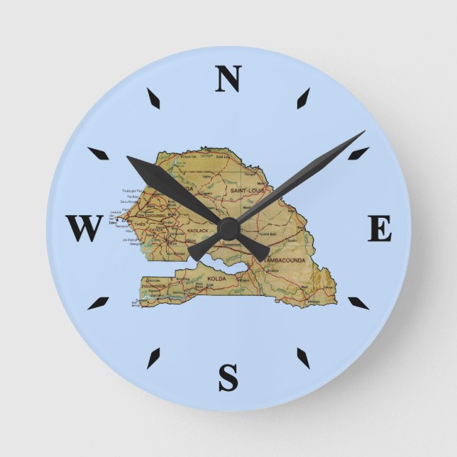 Senegal Map Clock (Front)