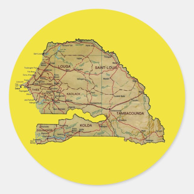Senegal Map Sticker (Front)