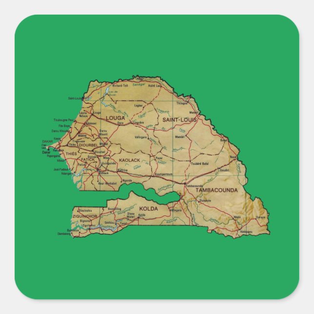 Senegal Map Sticker (Front)