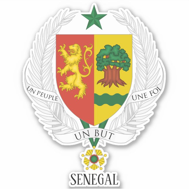 Senegal National Coat Of Arms Patriotic Sticker (Front)