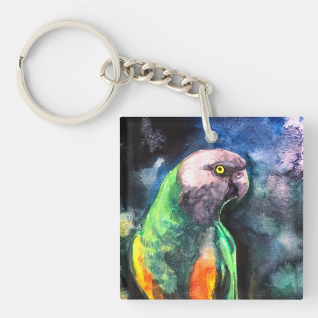 Senegal Parrot  Keychain (Front)