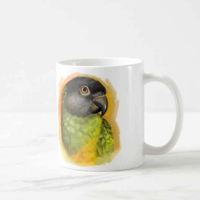 Senegal parrot realistic painting coffee mug (Right)