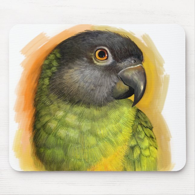 Senegal parrot realistic painting mouse pad (Front)