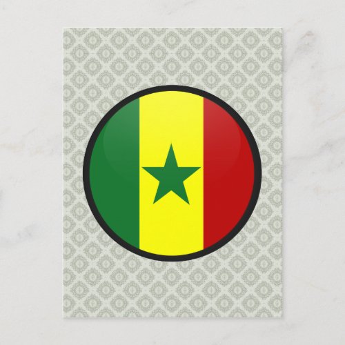 Senegal quality Flag Circle Postcard