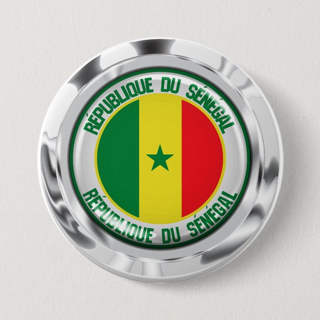 Senegal Round Emblem Button (Front)