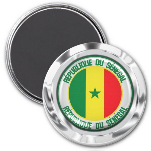 Senegal Round Emblem Magnet