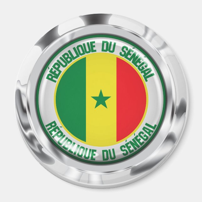 Senegal Round Emblem Magnet (Front)