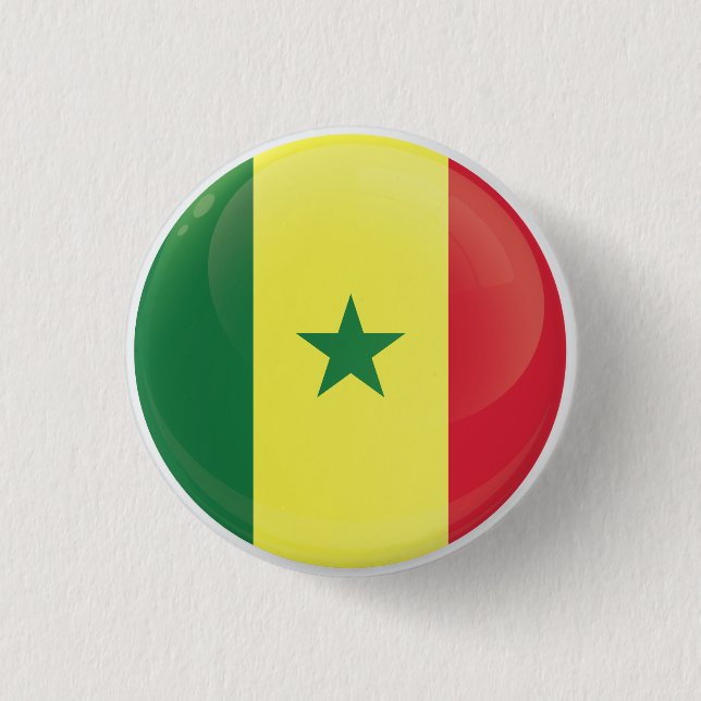 Senegal  Round Icon Flag Button (Front)