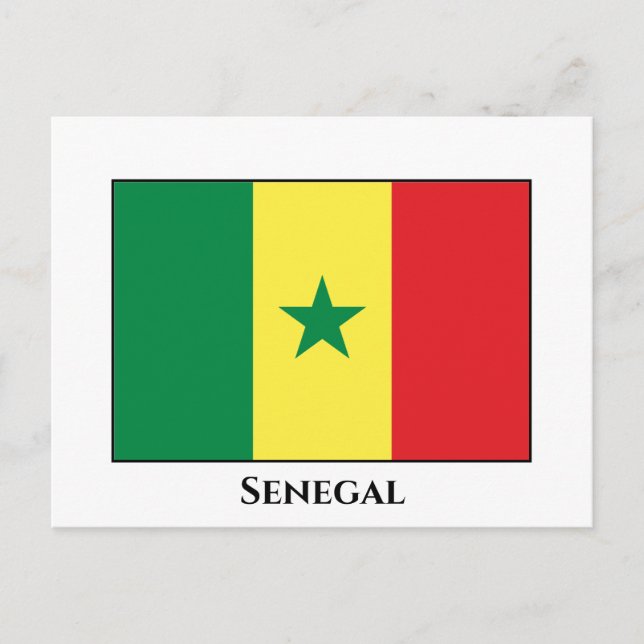 Senegal (Senegalese) Flag Postcard (Front)