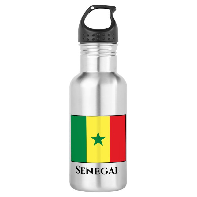 Senegal (Senegalese) Flag Stainless Steel Water Bottle (Front)