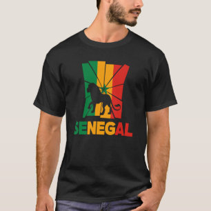 Senegal Senegalese Senegal Flag Lion Animal Silhou T-Shirt