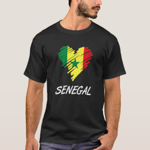 Senegal Senegalese West Africa Proud Heart Love Fl T-Shirt