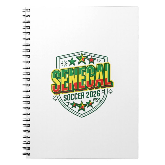 Senegal Soccer 2026 Soccer Bold Country Typography Notebook (Front)