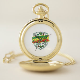 Senegal Soccer 2026 Soccer Bold Country Typography Pocket Watch