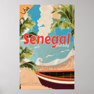 Senegal vacation Vintage Travel Poster. Poster