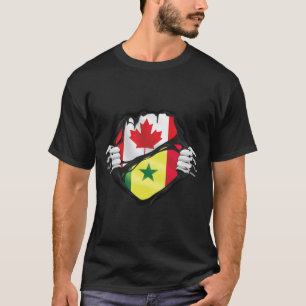 Senegalese Canadian Hands Ripped Roots Flag T-Shirt