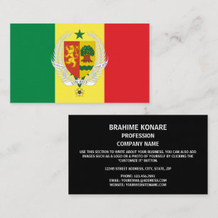 Senegalese Flag & Coat of Arms, Flag of Senegal Business Card
