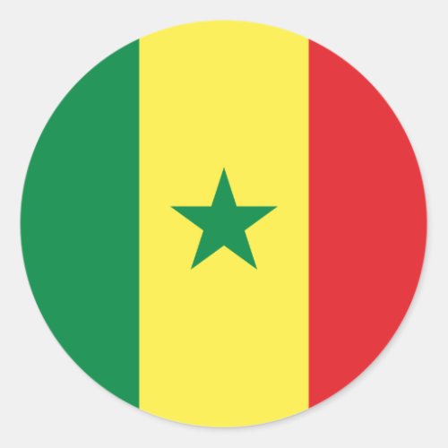 Senegalese Flag Flag of Senegal Classic Round Sticker