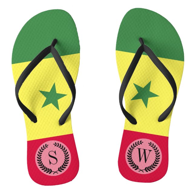 Senegalese Flag Flip Flops (Footbed)