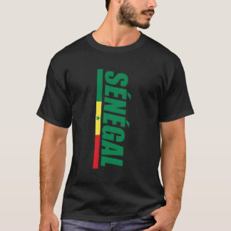 Senegalese Futbol Souvenir Vertical Tricolor Flag  T-Shirt