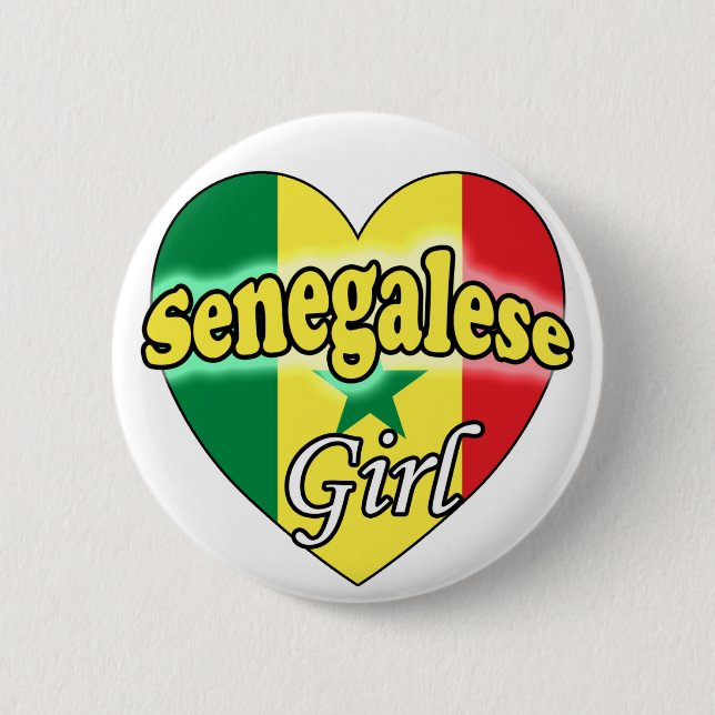 Senegalese Girl Pinback Button (Front)