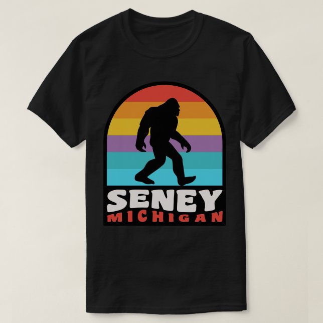 Seney Michigan Upper Peninsula Sasquatch T-Shirt (Design Front)