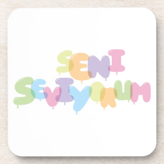 Seni seviyorum -I love you in Turkish Drink Coaster
