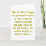 Senility Prayer Card at Zazzle