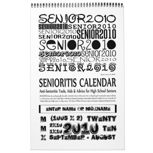 Senior 2010 Academic Calendar _ Sept_Aug 2010