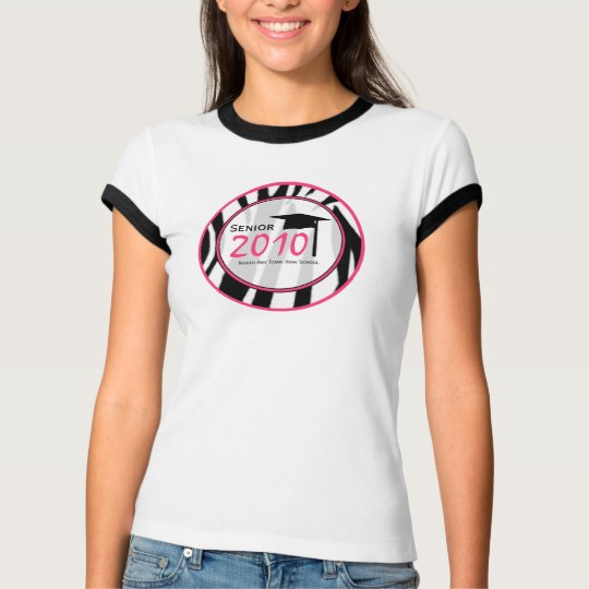 Senior 2010 Zebra Print Graduation T Shirt