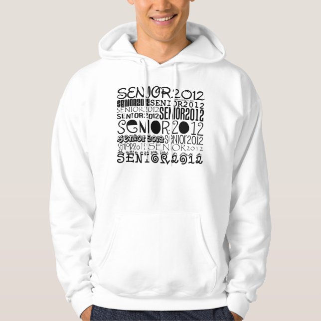 Senior 2012 Apparel (Black) Personalize Back Hoodie (Front)