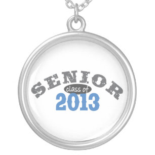 Senior 2013 Blue Silver Plated Necklace