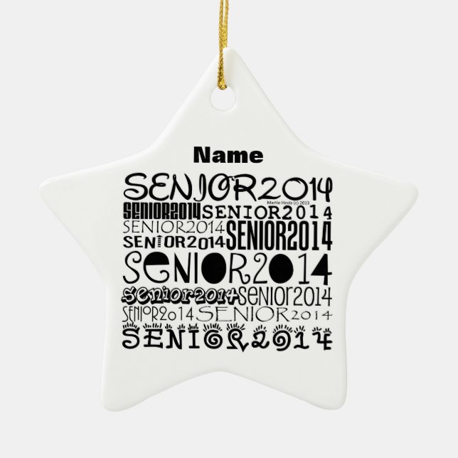 Senior 2014 - (Personalize) - Rearview Mirror Orna Ceramic Ornament (Front)