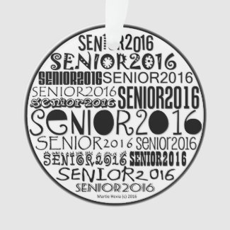 Senior 2016 Round - Rearview Mirror Ornament
