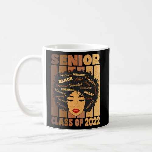 Senior 2022 Class Black Smart Afro Melanin African Coffee Mug