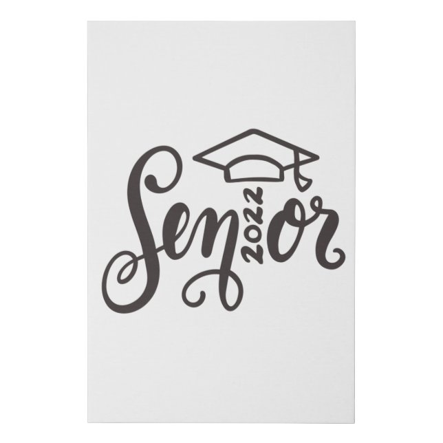 Senior 2022, Grad, Graduation Cap class Faux Canvas Print (Front)