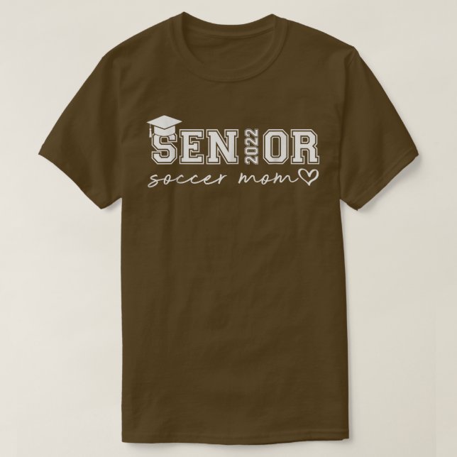 Senior 2022 Soccer Mom Heart Cute Graduation Class T-Shirt (Design Front)