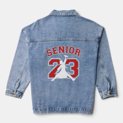 Senior 2023 Basketball Parody Senior 23 Graduation Denim Jacket