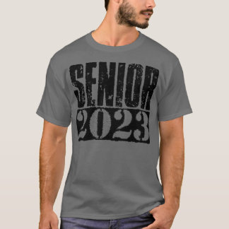 Senior 2023 Black Vintage Text T-Shirt