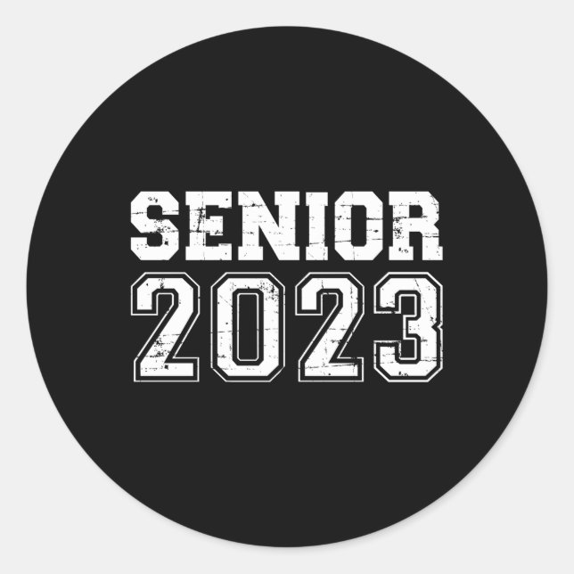 Senior 2023 Class Of Classic Round Sticker (Front)