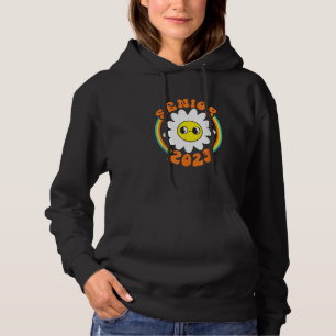 Senior 2023 Flower Rainbow Back To School Groovy Hoodie